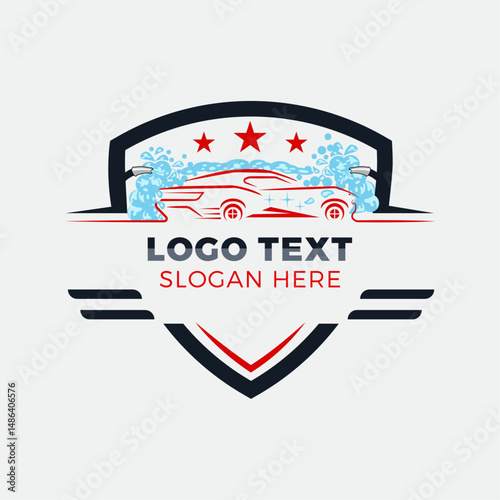 Car Wash Logo Design, Professional Auto Cleaning Service Identity/