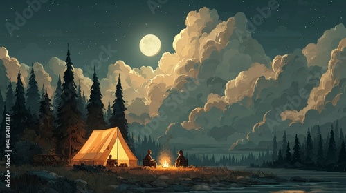 tent in the night