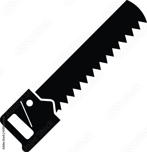 Saw silhouette, saw isolated
