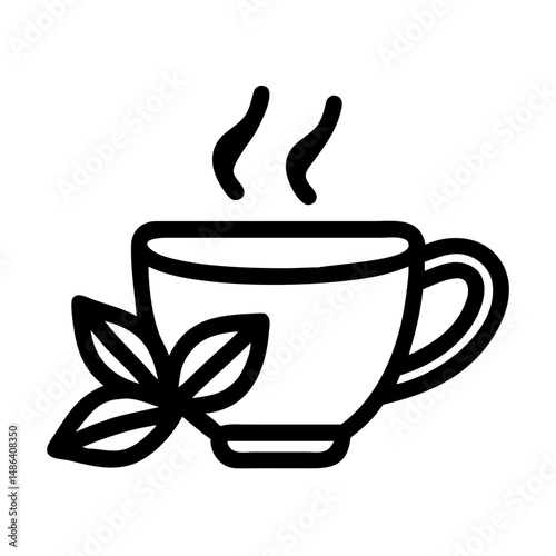 Tea cup with leaves herbal tea cup hot tea cup tea time healthy tea cup organic tea cup fresh tea cup