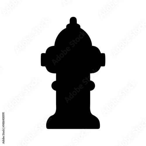 Fire hydrant silhouette vector illustration safety equipment emergency water source firefighting tool black