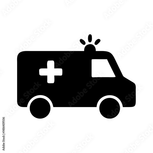 Ambulance emergency medical service vehicle transportation health care hospital urgent care icon vector