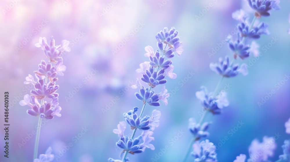 Naklejka premium Soft lavender blossoms in pastel colors dreamy floral background