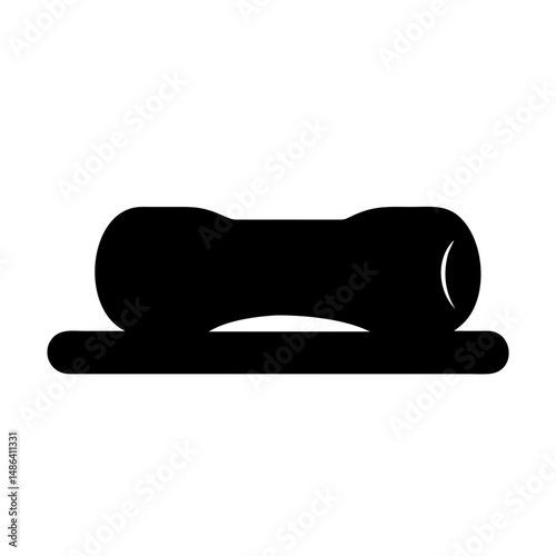 Black silhouette of a vintage hole puncher office tool stationery equipment accessory supply design icon