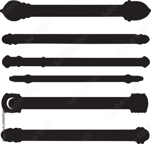 Silhouette Set of Wands: Magic, Fantasy, Witchcraft, and Spells