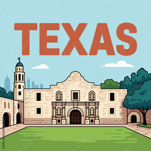 Texas Alamo Mission Historic Landmark Wall Art