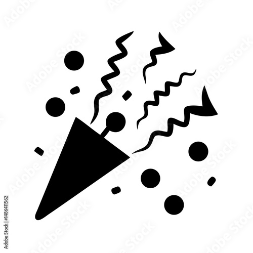 Celebration party popper confetti vector graphic design element for festive occasion event decoration