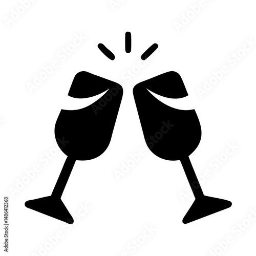 Celebration cheers wine toast drink alcohol party event cheersing glasses clinking beverage icon symbol