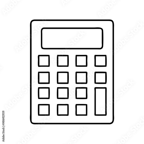 Outline calculator vector icon for accounting finance math calculation and business concept design