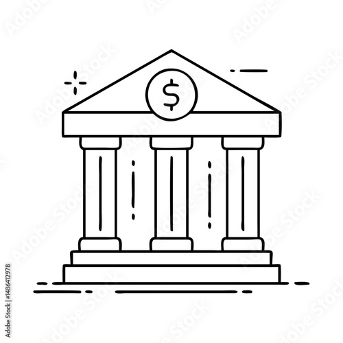 Bank building icon vector illustration financial institution banking architecture symbol investment savings