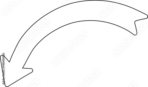 Curved arrow contour line round