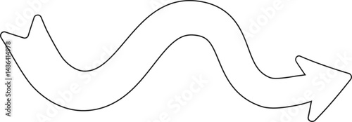 Curved graphic arrow contour line
