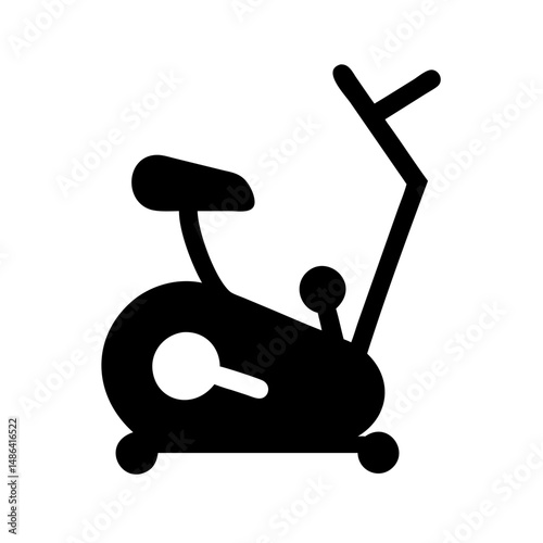 Exercise bike vector illustration: stationary bike for fitness and home gym cardio workout equipment