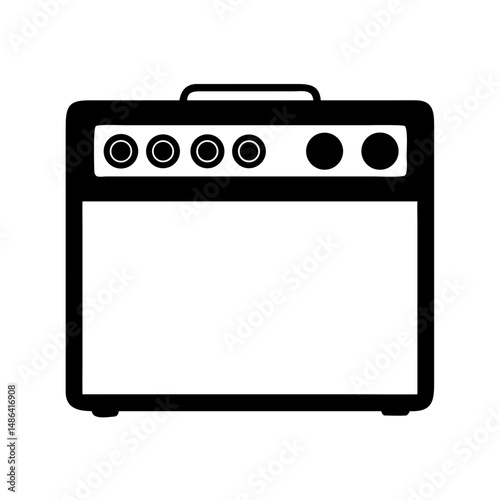 Vintage guitar amplifier vector illustration for music lovers and audio equipment enthusiasts design projects