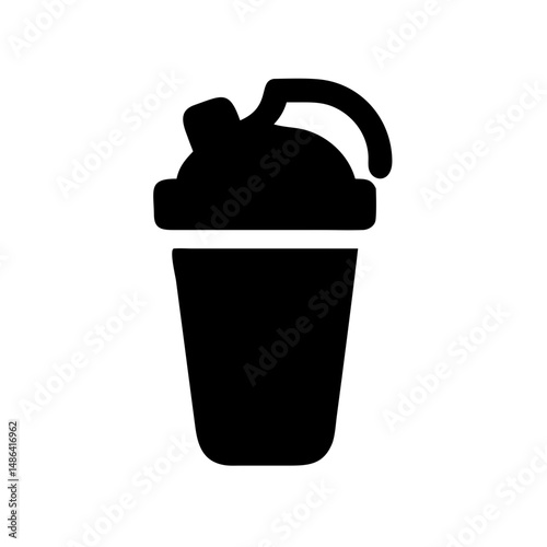 Protein shaker bottle vector icon for fitness gym workout nutrition drink supplement container design
