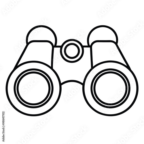 old binoculars on white background