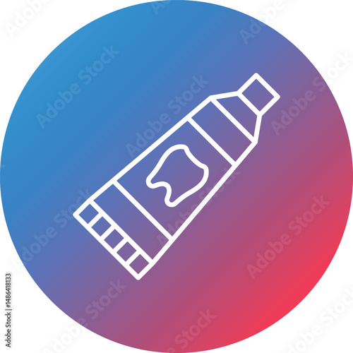 Tooth Paste Line Gradient Circle Background Icon