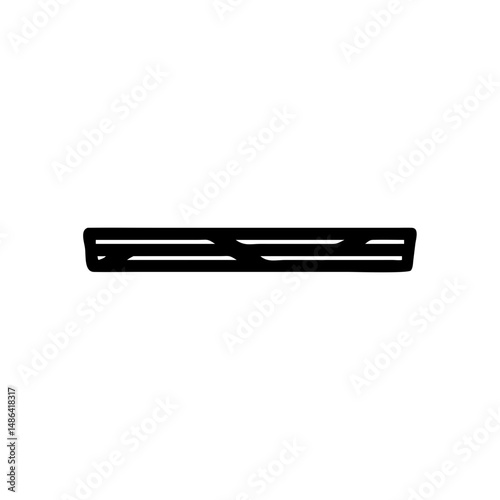 Illustration of a simple black horizontal bar graphic design element vector image isolated art