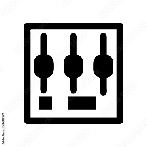Audio mixer console sound dj music equalizer control panel settings studio equipment icon vector
