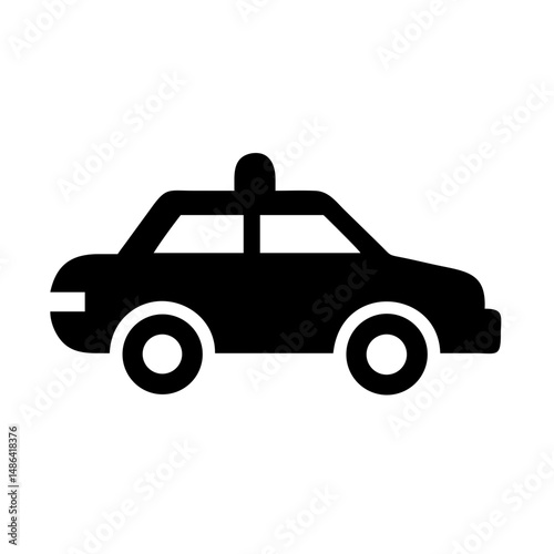 Police car vector icon illustration of law enforcement vehicle for emergency response and patrol duty