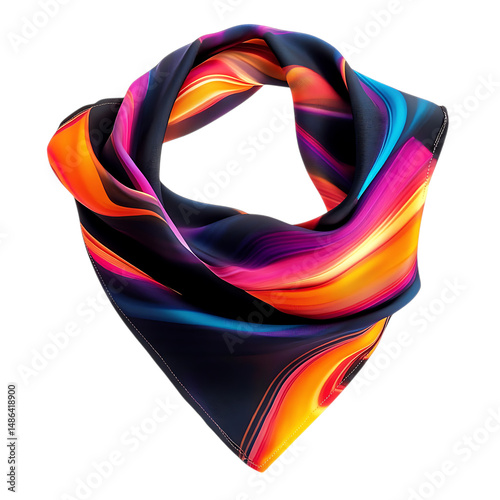 Contemporary Cooling Bandana with a Bold Digital Gr Isolated on Transparent Background