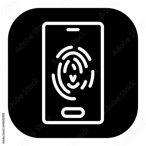 Mobile Fingerprint Lock Vector Icons