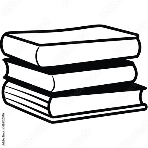 stack of books isolated