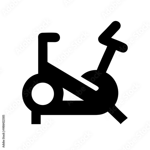 Exercise bike icon for fitness and cardio workout at home or gym stationary bike vector