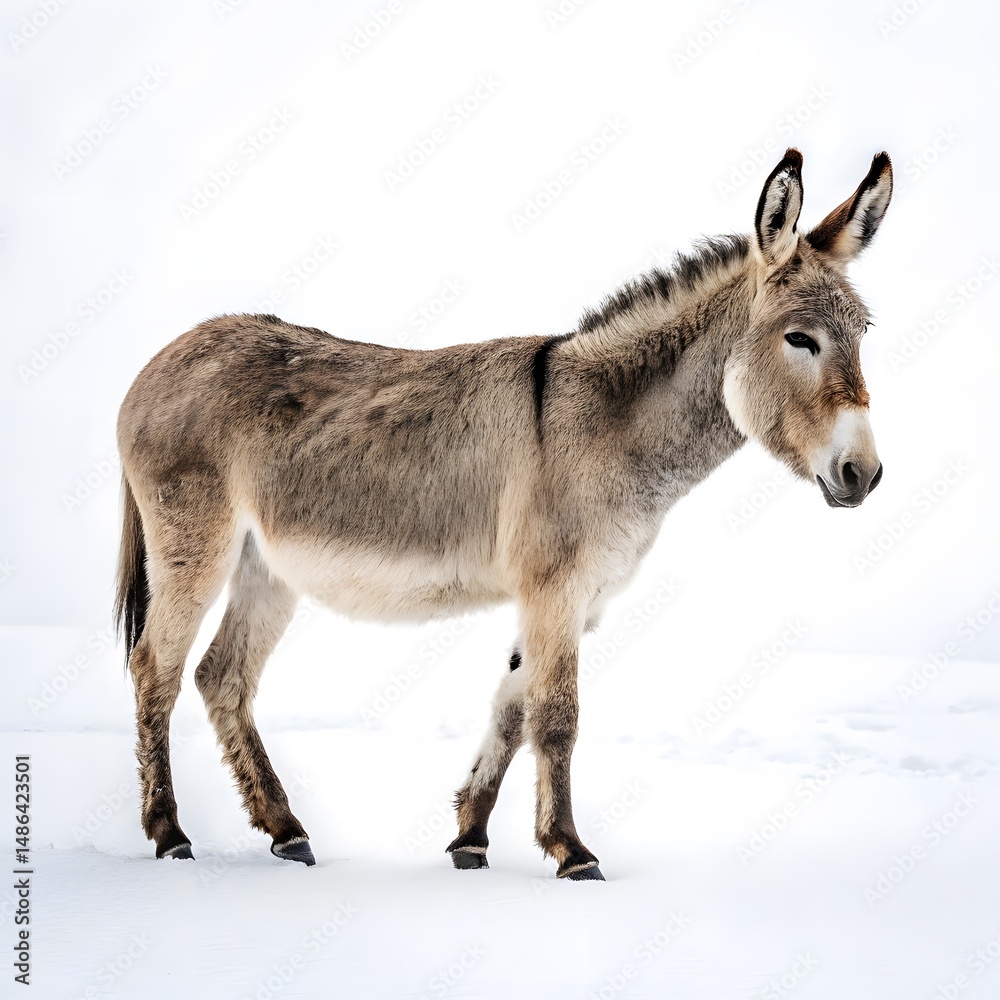 Obraz premium donkey in snow
