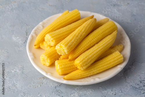 Pickled young baby corn cob...