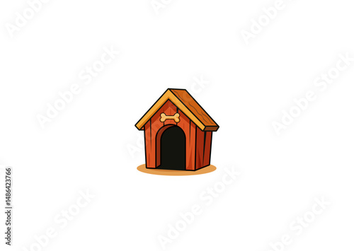 Vector illustration of cartoon dog house