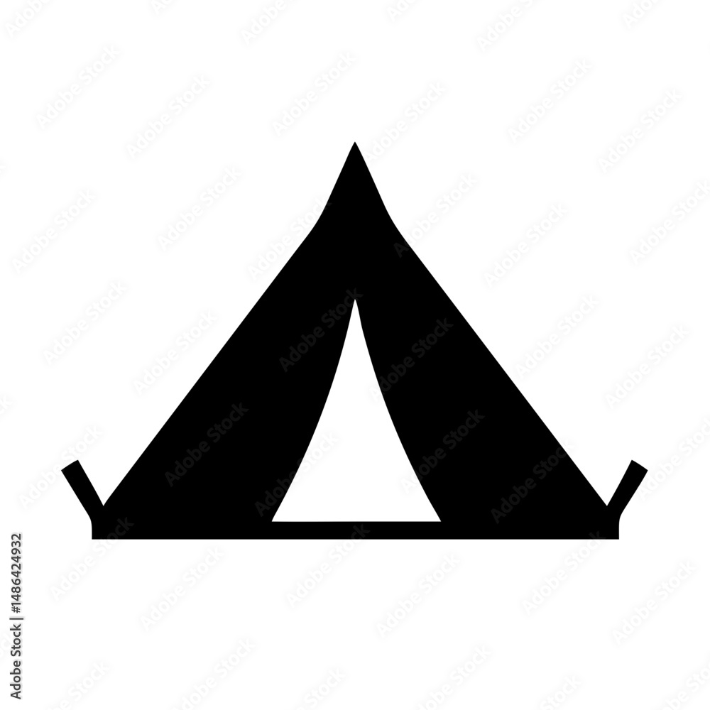 Fototapeta premium Camping tent vector illustration for outdoor adventure and recreation equipment design element isolated