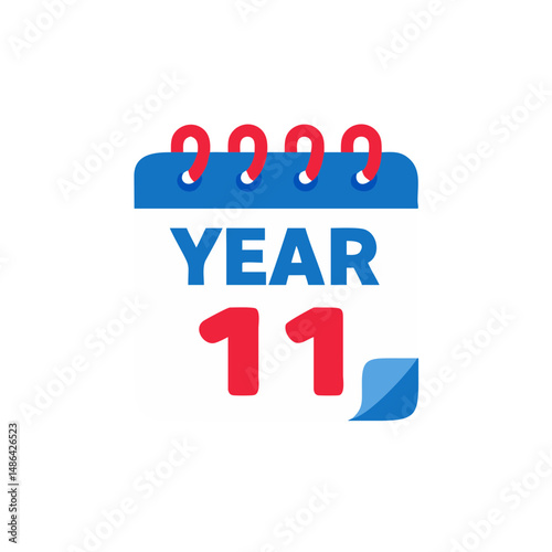 New Year’s resolution calendar icon featuring year and number for holiday planning on white background