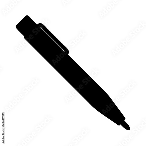 Illustration of black pen for writing drawing sketching and office supplies for designers and artists