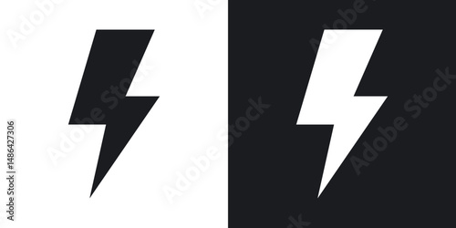 Thunder bolt icons. flat style design.
