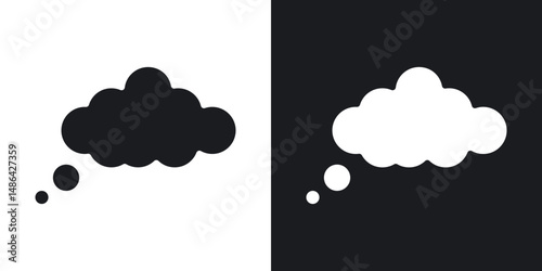Think bubble icons. flat style design.