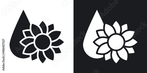 Sunflower oil icons. flat style design.