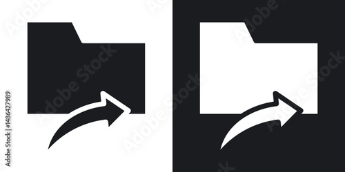 Share folder line icons. flat style design.