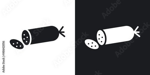 Sausage salami icons. flat style design.