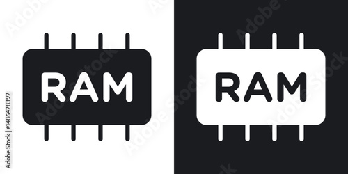 RAM memory icons. flat style design.