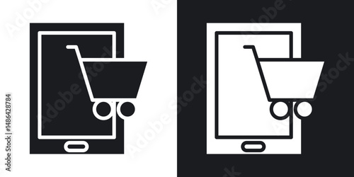 Online shopping icons. flat style design.