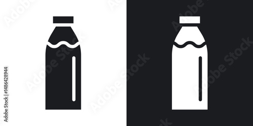 Milk bottle icons. flat style design.