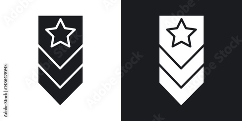 Military rank badge icons. flat style design.