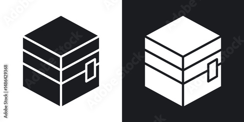 Kaaba icons. flat style design.