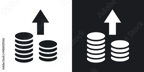 High revenue icons. flat style design.