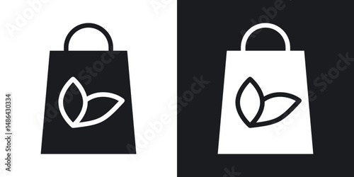 ECO bag icons. flat style design.