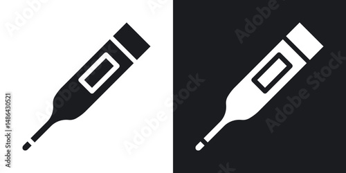 Digital thermometer icons. flat style design.