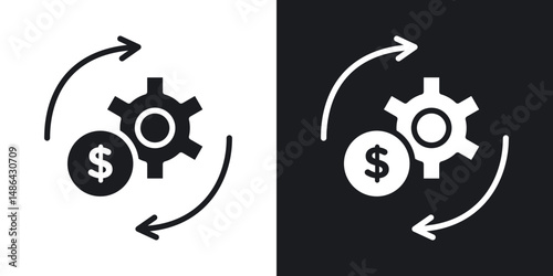 Costs optimization icons. flat style design.