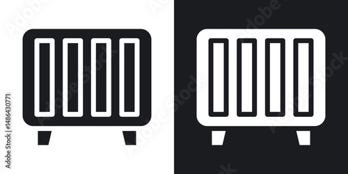 Conditioner heater icons. flat style design.
