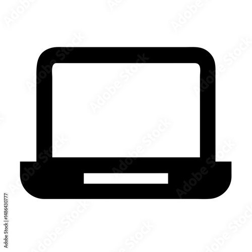 Laptop computer vector icon for technology and business use minimal design style for websites and apps